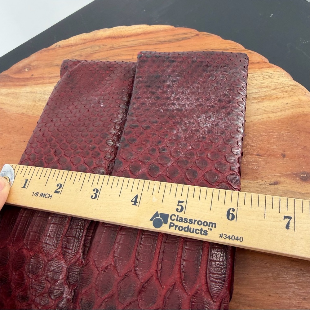 Genuine Python exotic snake Fold-over Clutch Purse by Archipelago Design red - Picture 8 of 8